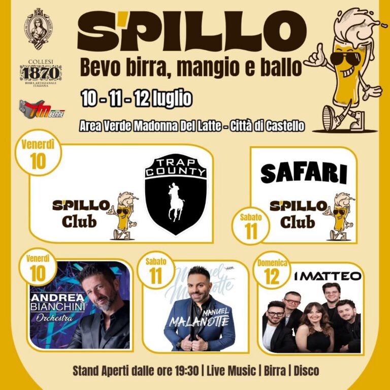 Spillo continua: dal 10 al 12 luglio il secondo fine settimana di eventi