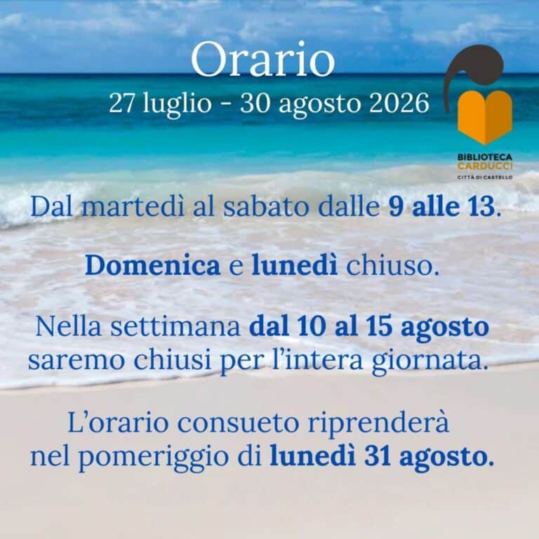 Biblioteca Carducci, cambiano gli orari per l’estate: aperture solo al mattino dal 27 luglio