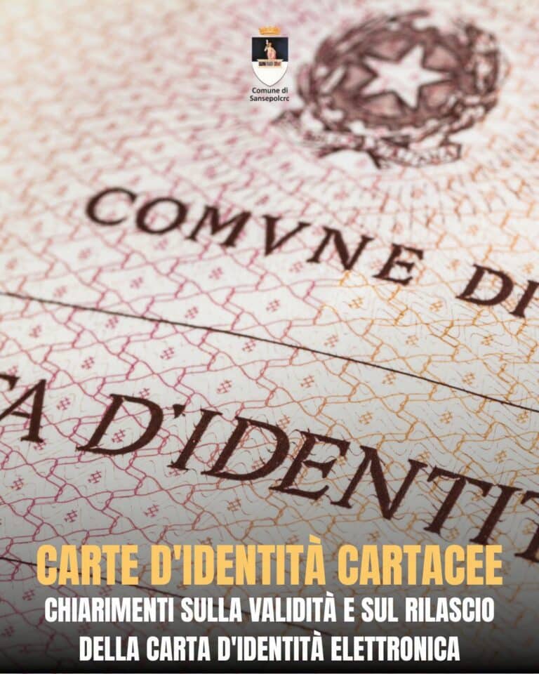 Sansepolcro – carta d’identità cartacea, cambia tutto dal 3 agosto: cosa c’è da sapere