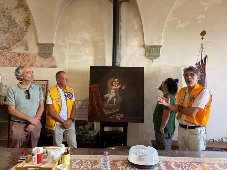 Il Lions Club Sansepolcro restituisce all’Eremo di Cerbaiolo il dipinto restaurato di Sant’Antonio da Padova