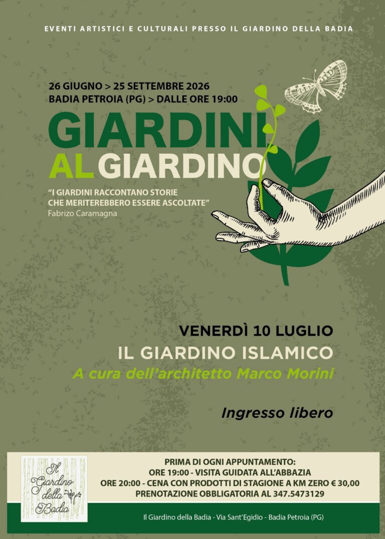 Badia Petroia, “Giardini al Giardino”: venerdì 10 luglio si parla del giardino islamico