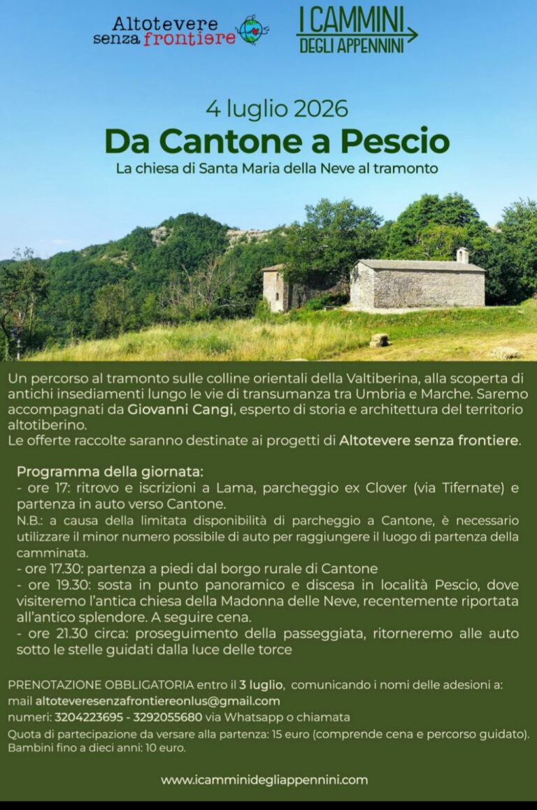 Da Cantone a Pescio, camminata al tramonto tra storia e natura sulle colline della Valtiberina